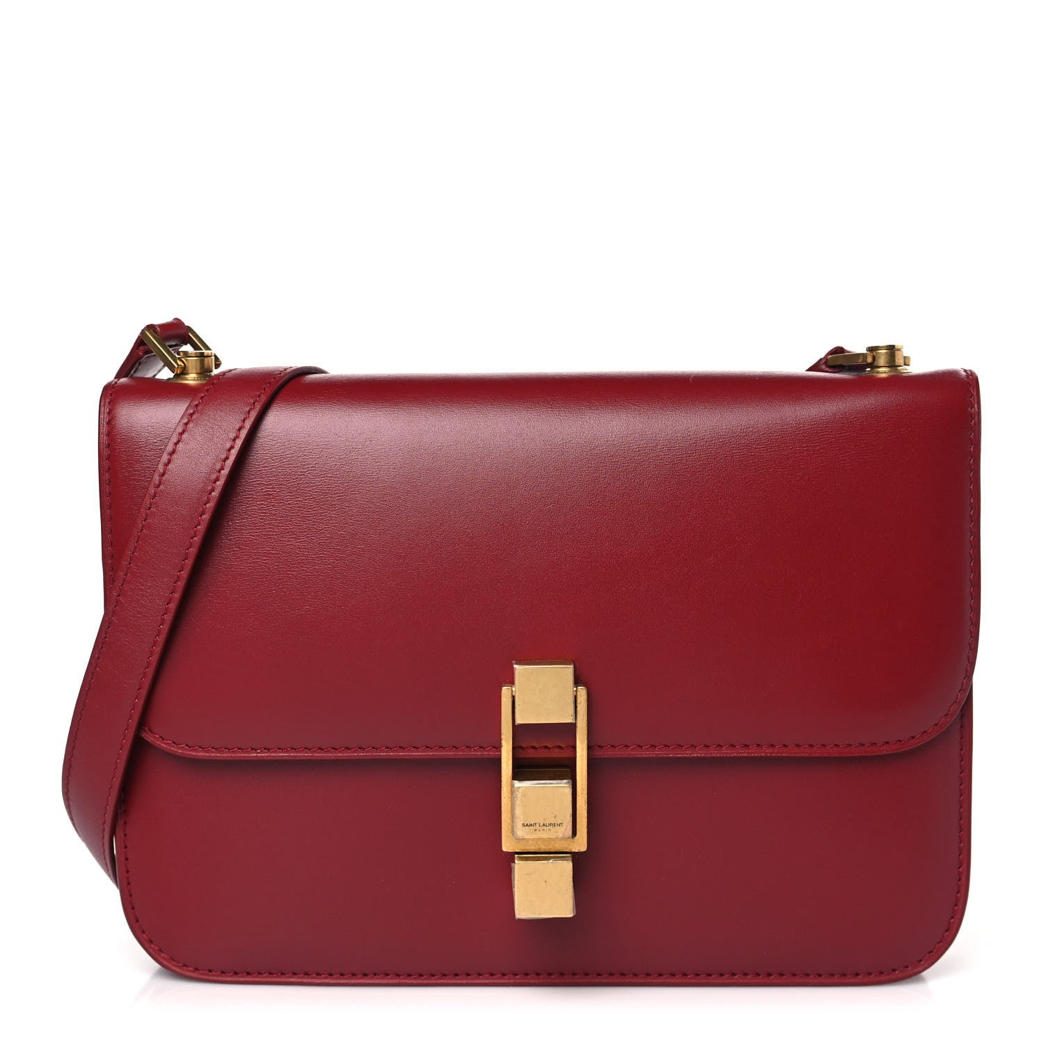 Saint Laurent Box Calfskin Le Carre Satchel Opyum Red 1 of 10