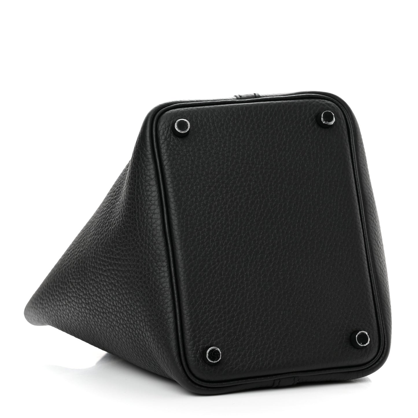 Taurillon Clemence Monochrome Picotin Lock 18 PM Black