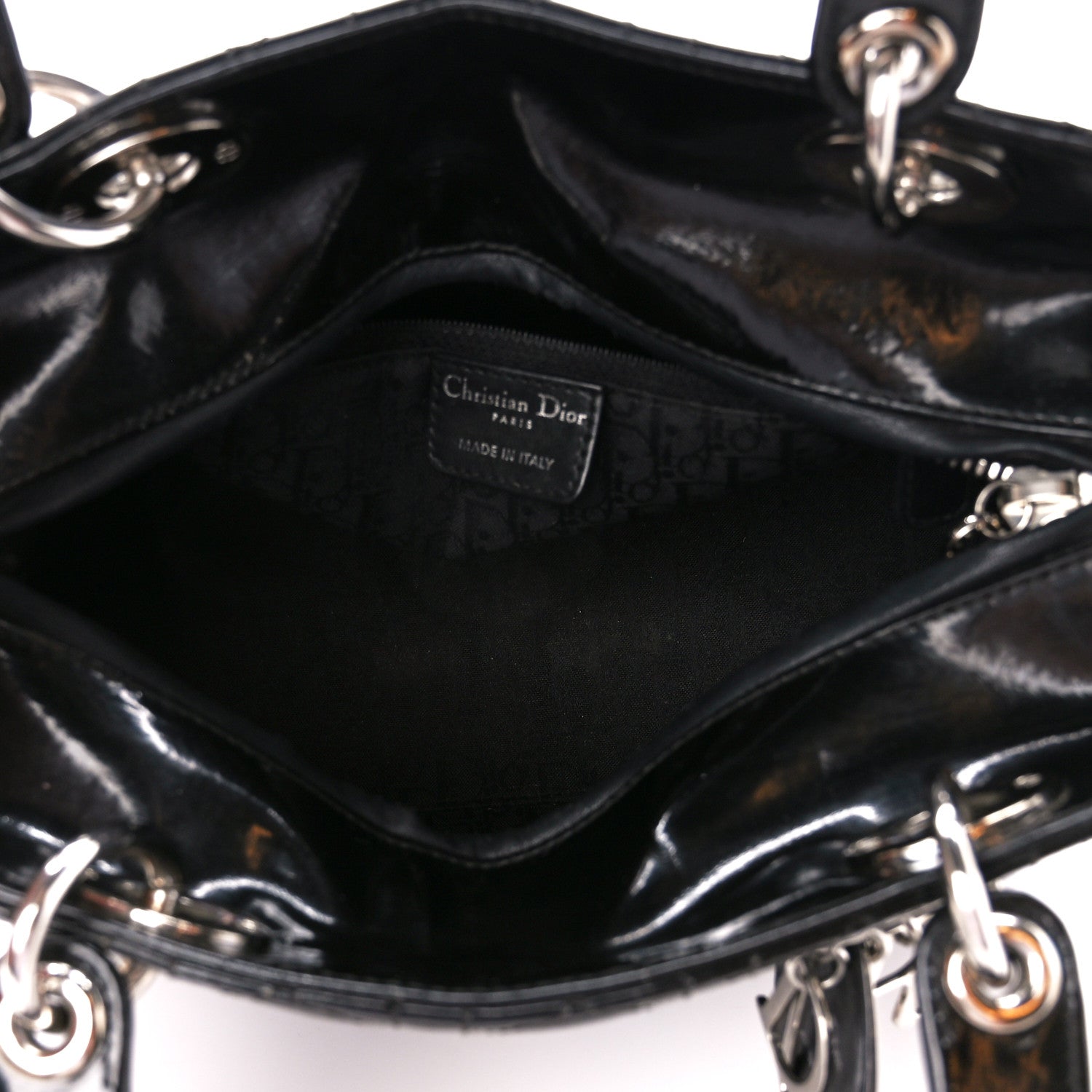 Christian Dior Patent Cannage Medium Lady Dior Black 5 of 11