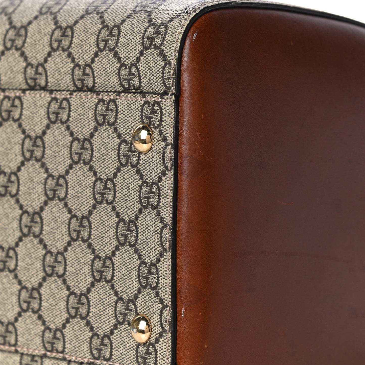 GG Supreme Monogram Medium Boston Beige Cuir