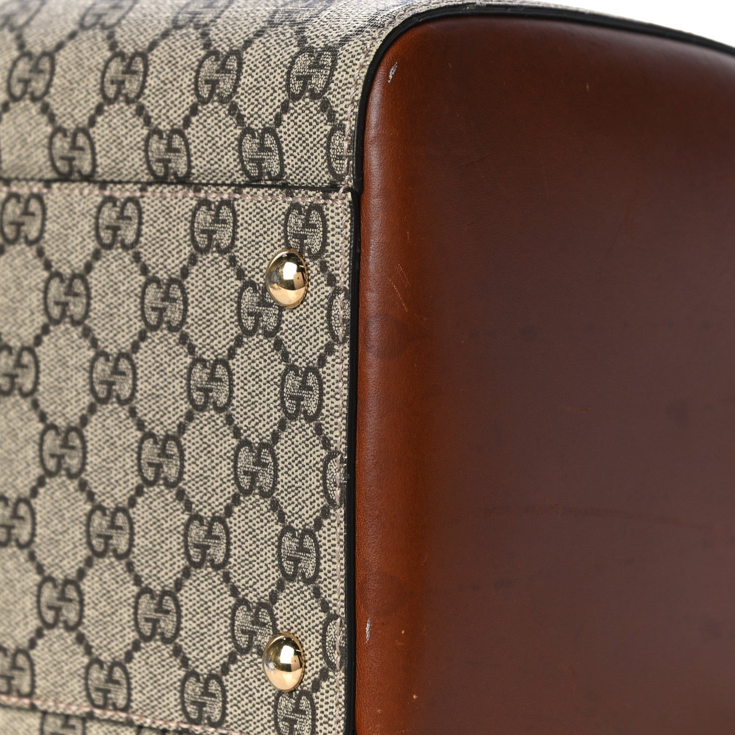 Gucci GG Supreme Monogram Medium Boston Beige Cuir 12 of 26