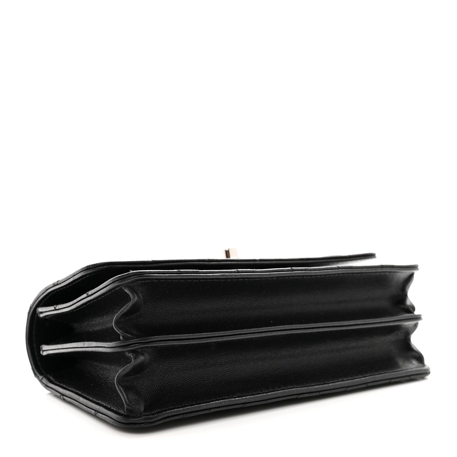 Chanel Lambskin Quilted Metal Top Handle Crossbody Flap Black 4 of 12