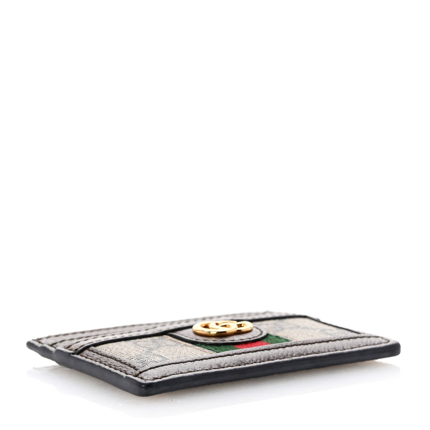 GG Supreme Monogram Ophidia Card Holder Brown