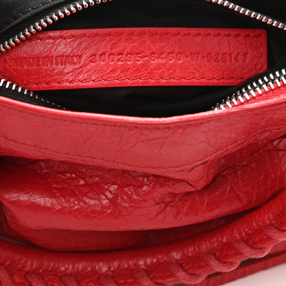 Balenciaga Agneau Classic Silver Hardware Mini City Logo Strap Red Black 6 of 8