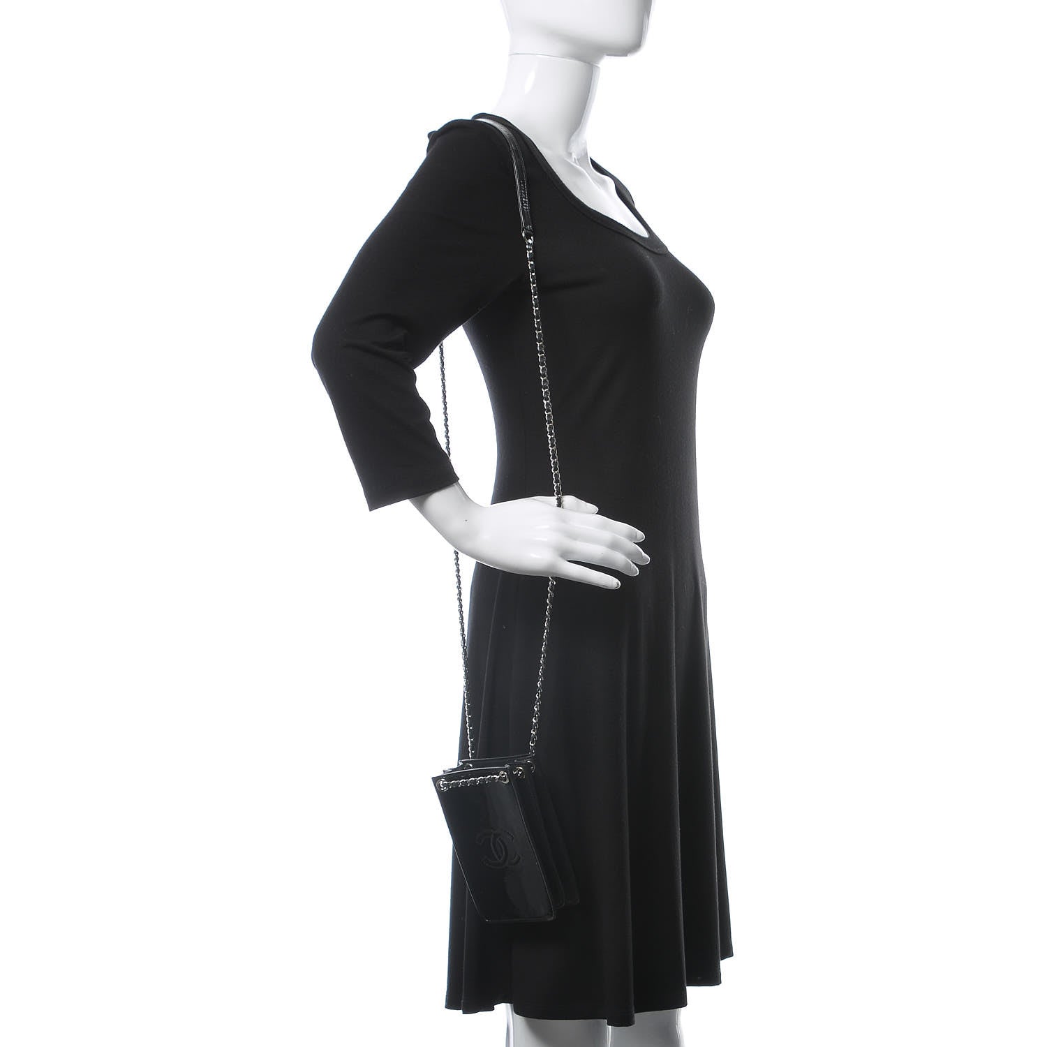 Chanel Patent CC Phone Holder Crossbody Black 2 of 9