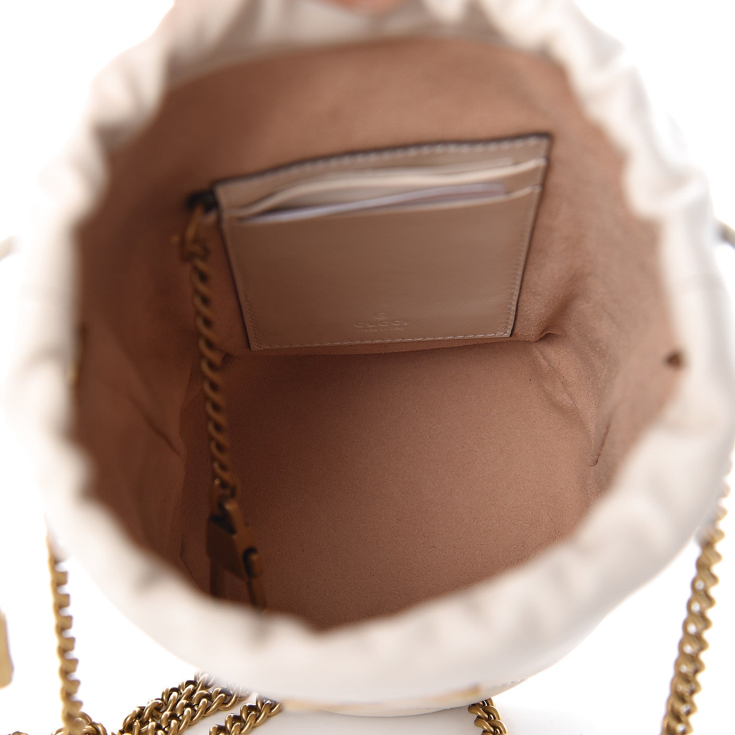 Gucci Calfskin Matelasse Mini GG Marmont 2.0 Bucket Bag White 6 of 9
