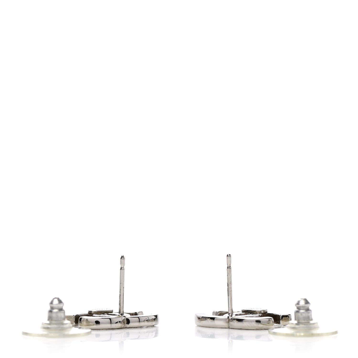Chanel Crystal CC Earrings Silver 3 of 4