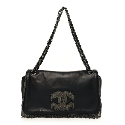 Chanel Lambskin Rock And Cabaret Chain Fringe Flap Black 1 of 10