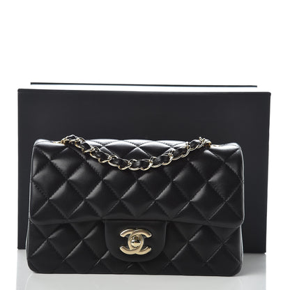 Chanel Lambskin Quilted Mini Rectangular Flap Black 10 of 10