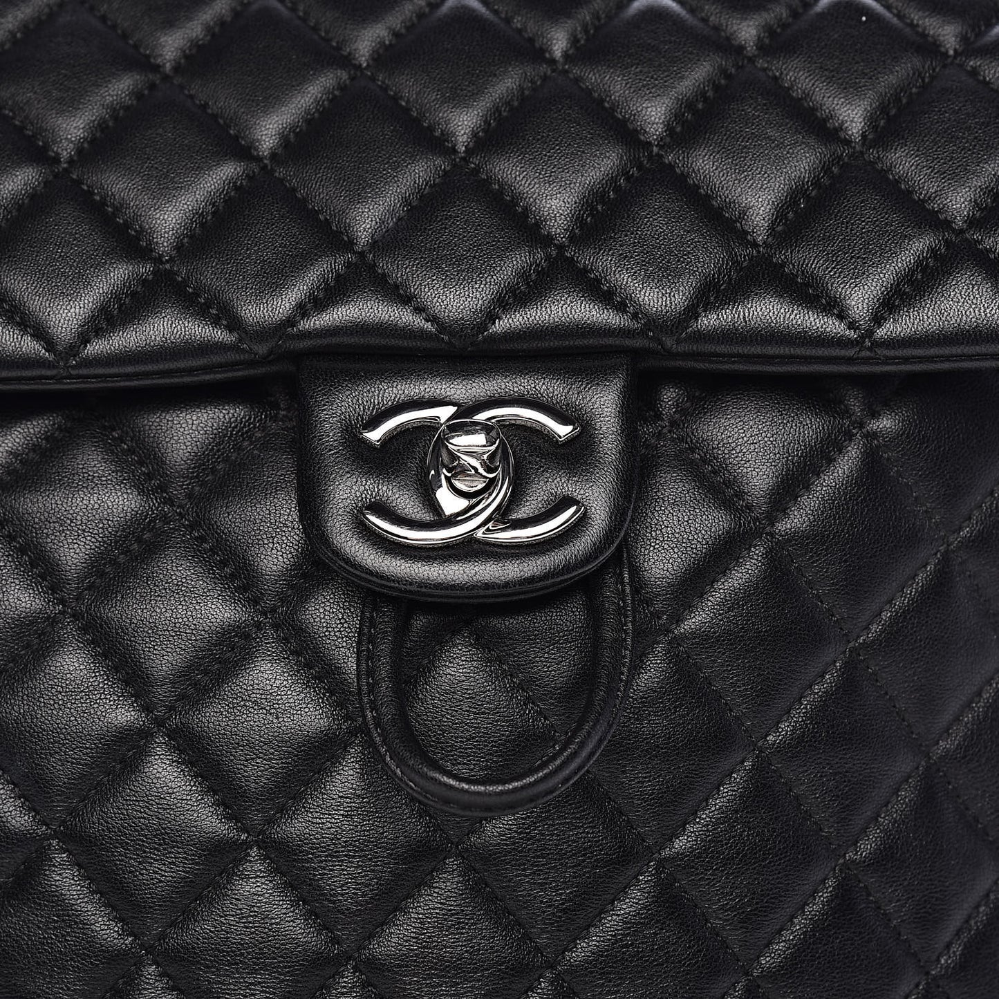 Calfskin Quilted Large Urban Spirit Backpack Black