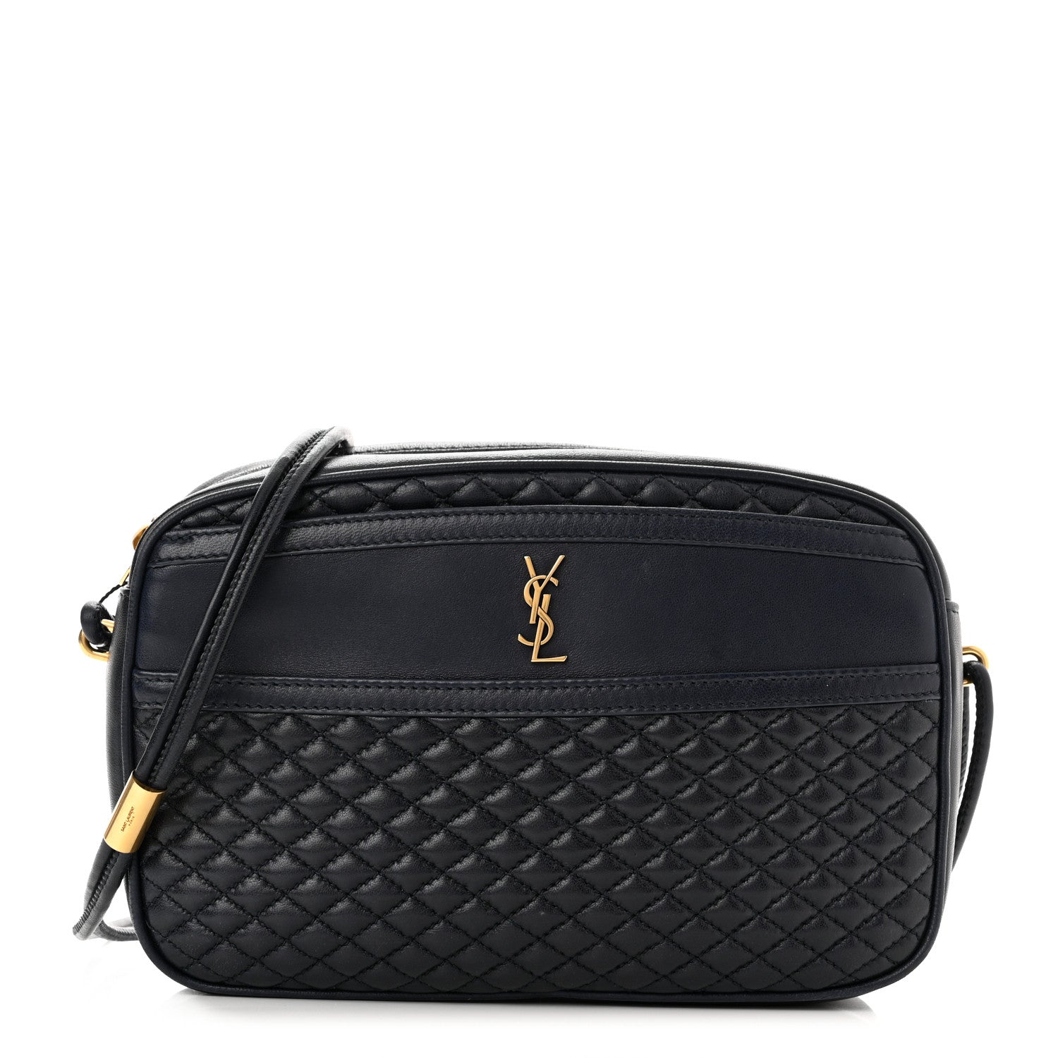 Saint Laurent Lambskin Quilted Victoire Camera Bag Deep Marine 1 of 10