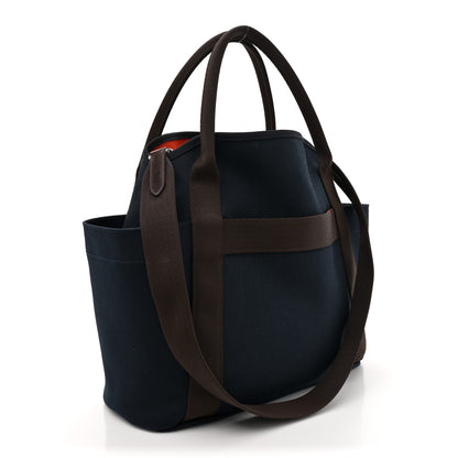Hermes Toile Sac De Pansage Groom Bleu Navy Feu 3 of 15