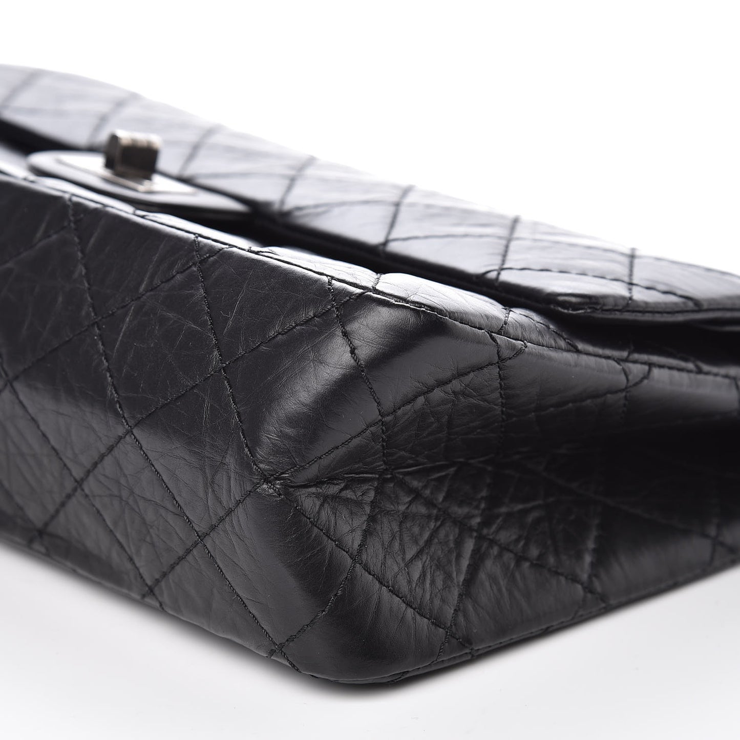 Aged Calfskin Quilted 2.55 Reissue 226 Flap Black