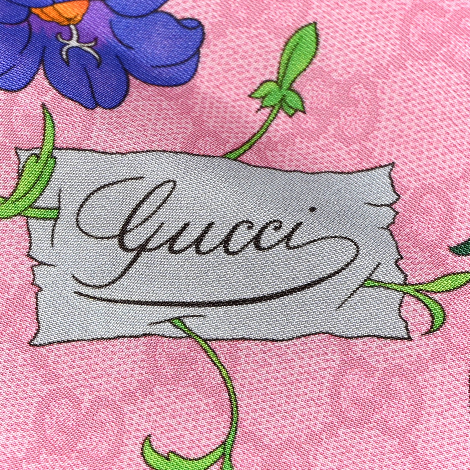 Gucci Silk Twill Flora Beauty Square Scarf Roseate 2 of 3