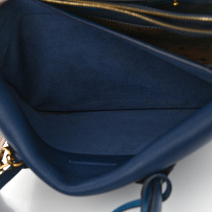 MCM Grained Calfskin Medium Milla Tote Navy 7 of 22