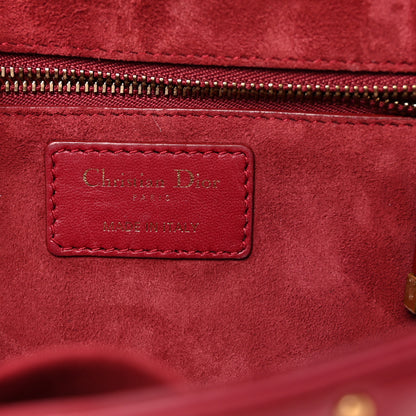 Christian Dior Lambskin Cannage Studded Small Dioraddict Flap Bag Red 6 of 9