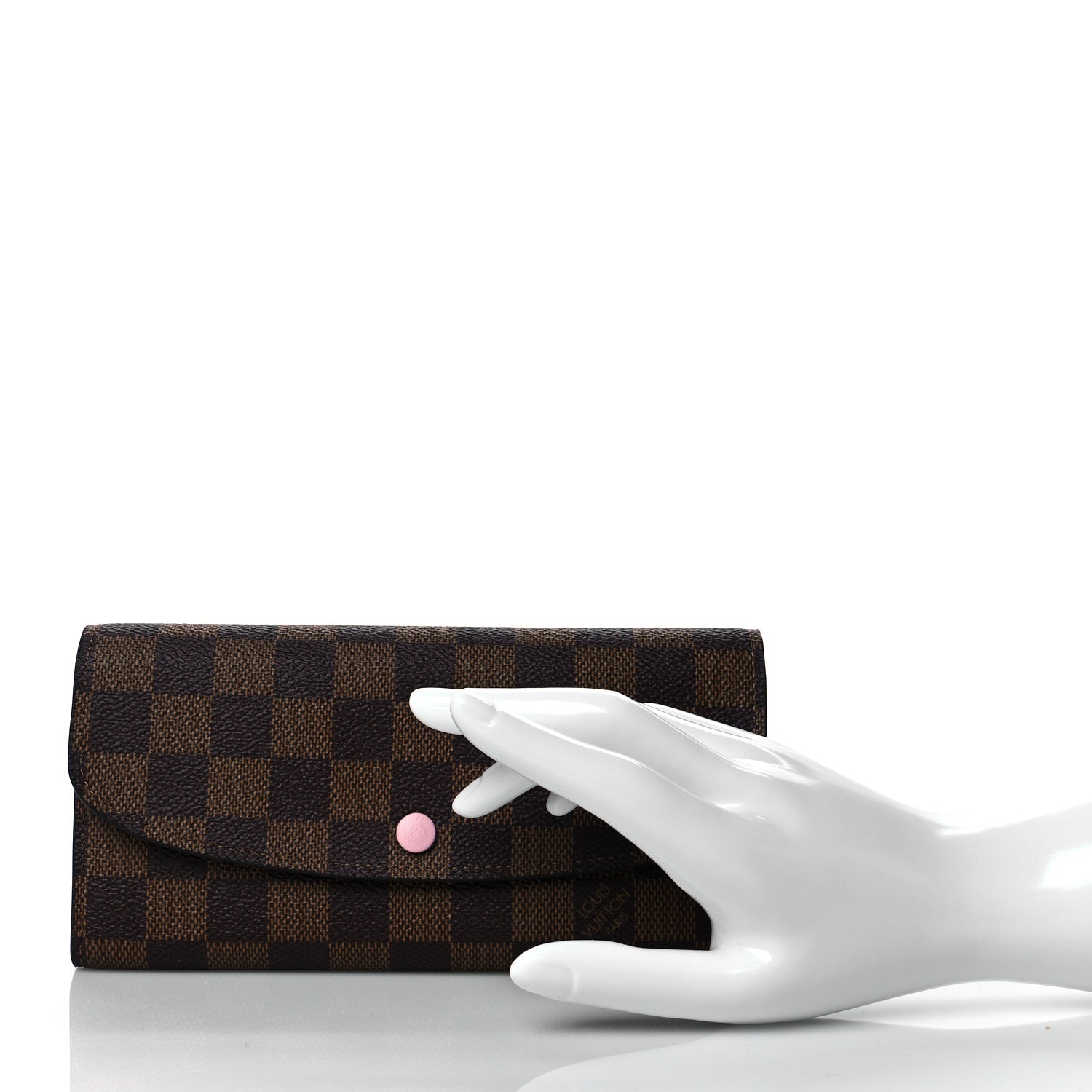 Louis Vuitton Damier Ebene Emilie Wallet Rose Ballerine 2 of 8