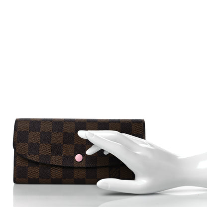 Louis Vuitton Damier Ebene Emilie Wallet Rose Ballerine 2 of 9
