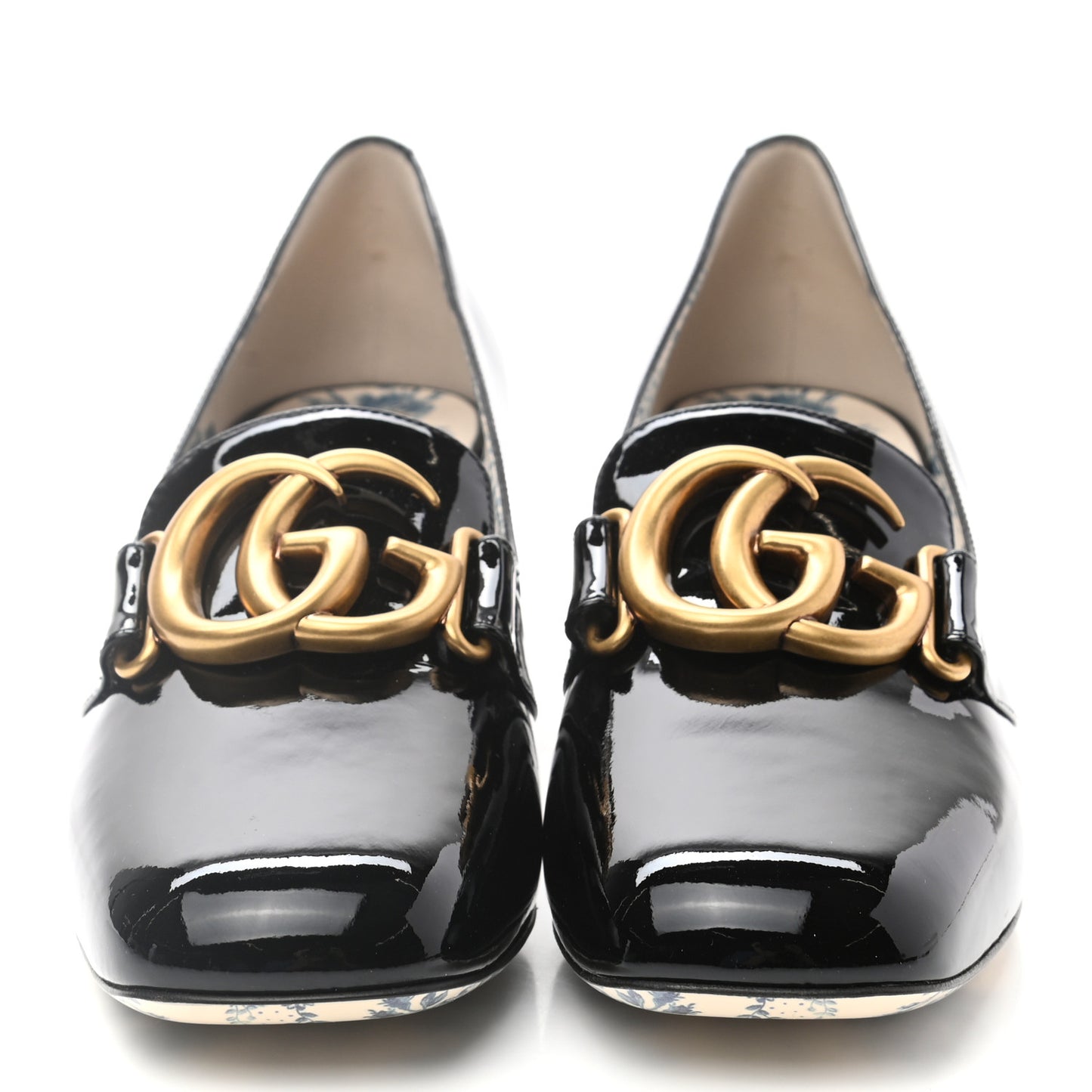 Vernice GG Victoire 55mm Loafer Pumps 38 Black