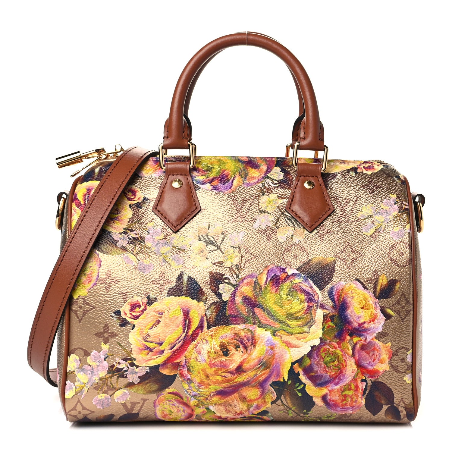 Louis Vuitton Metallic Monogram LV Garden Speedy Bandouliere 25 Gold 1 of 8