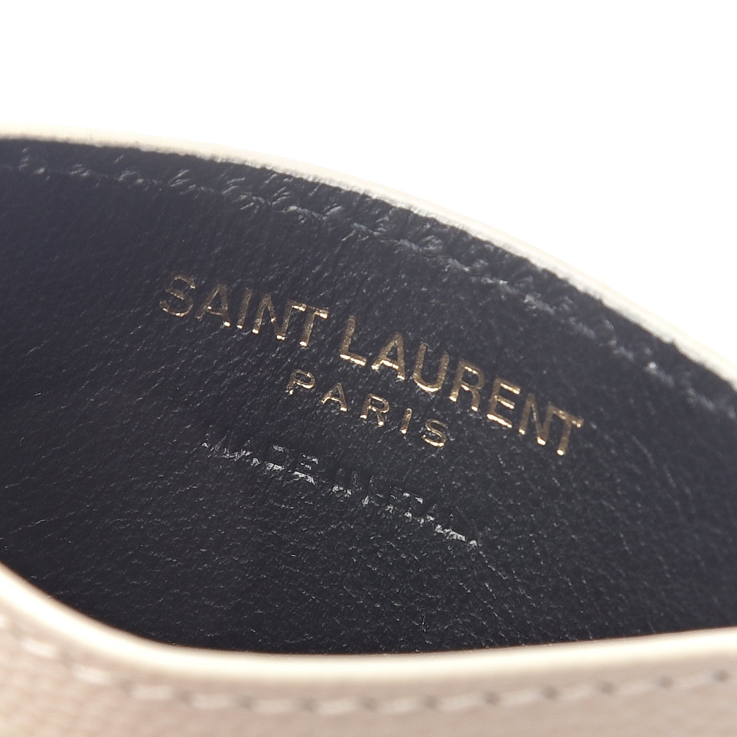 Saint Laurent Grain De Poudre Matelasse Chevron Monogram Credit Card Case Crema Soft 5 of 5