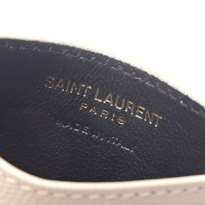Saint Laurent Grain De Poudre Matelasse Chevron Monogram Credit Card Case Crema Soft 5 of 5