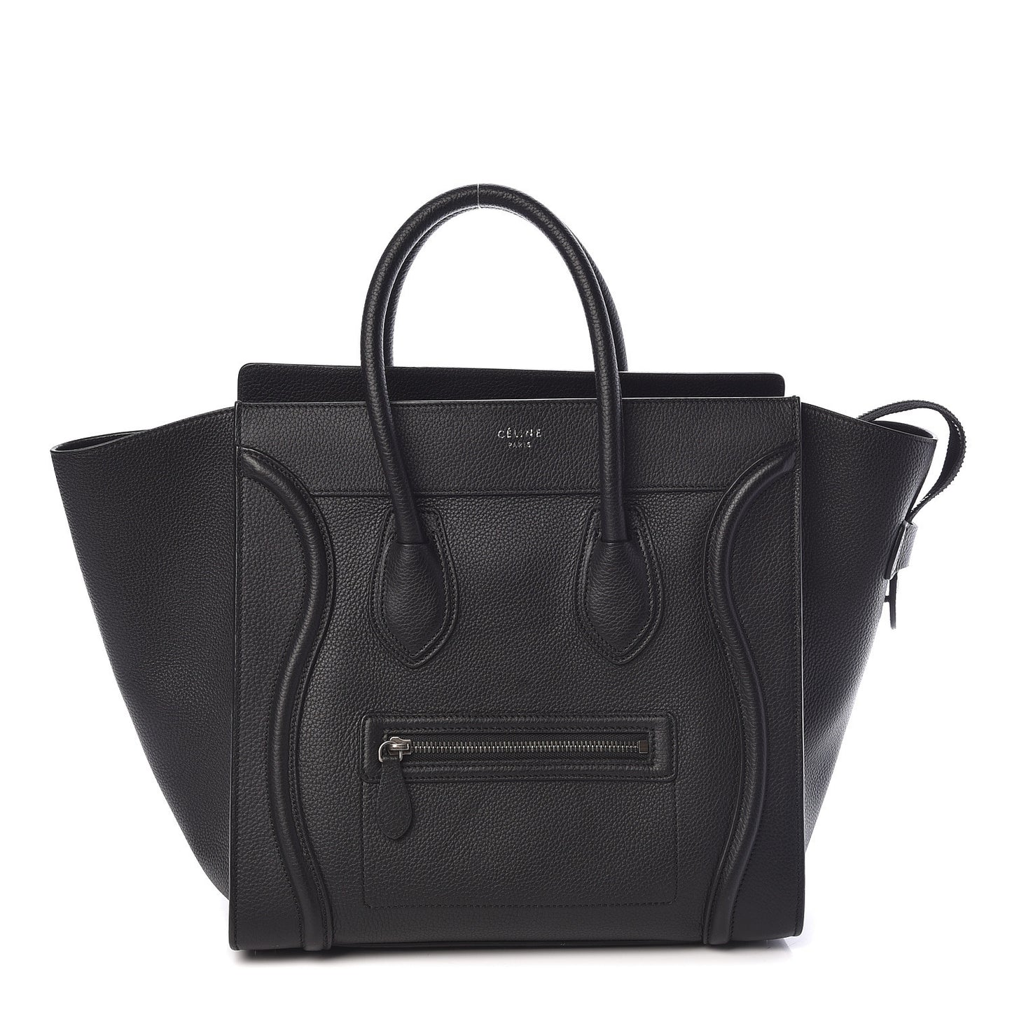 Drummed Calfskin Mini Luggage Black