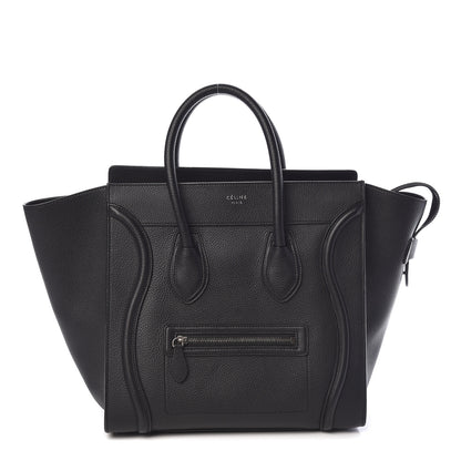 Celine Drummed Calfskin Mini Luggage Black 1 of 8