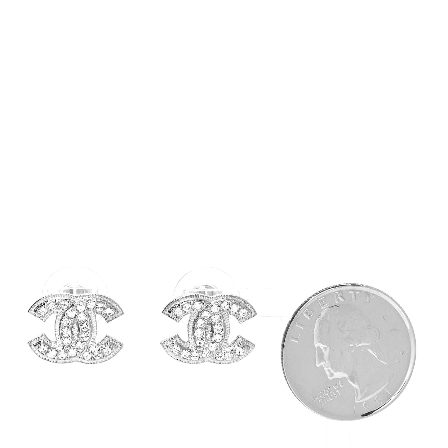 Crystal Timeless CC Earrings Silver
