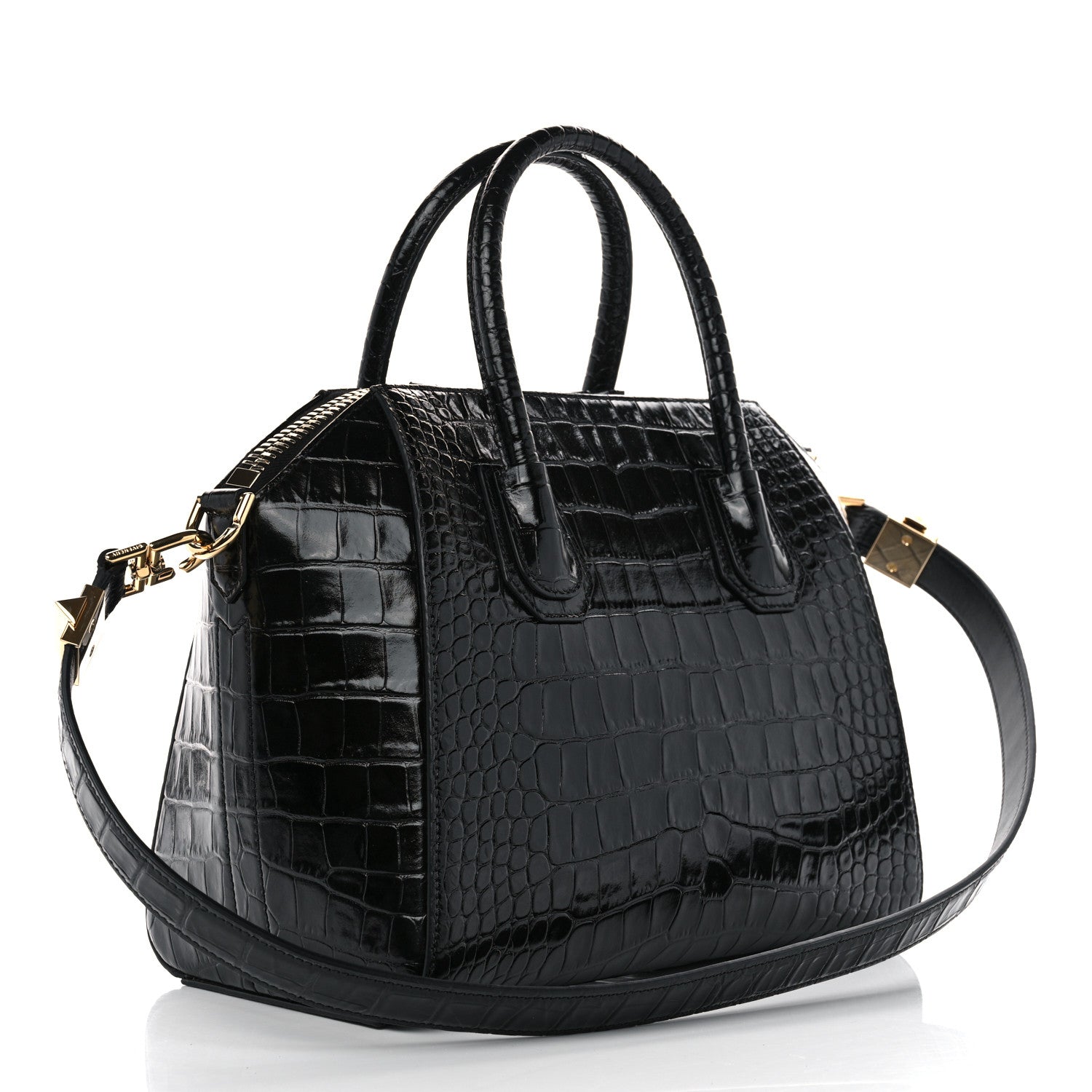 Givenchy Calfskin Crocodile Embossed Small Antigona Black 3 of 10