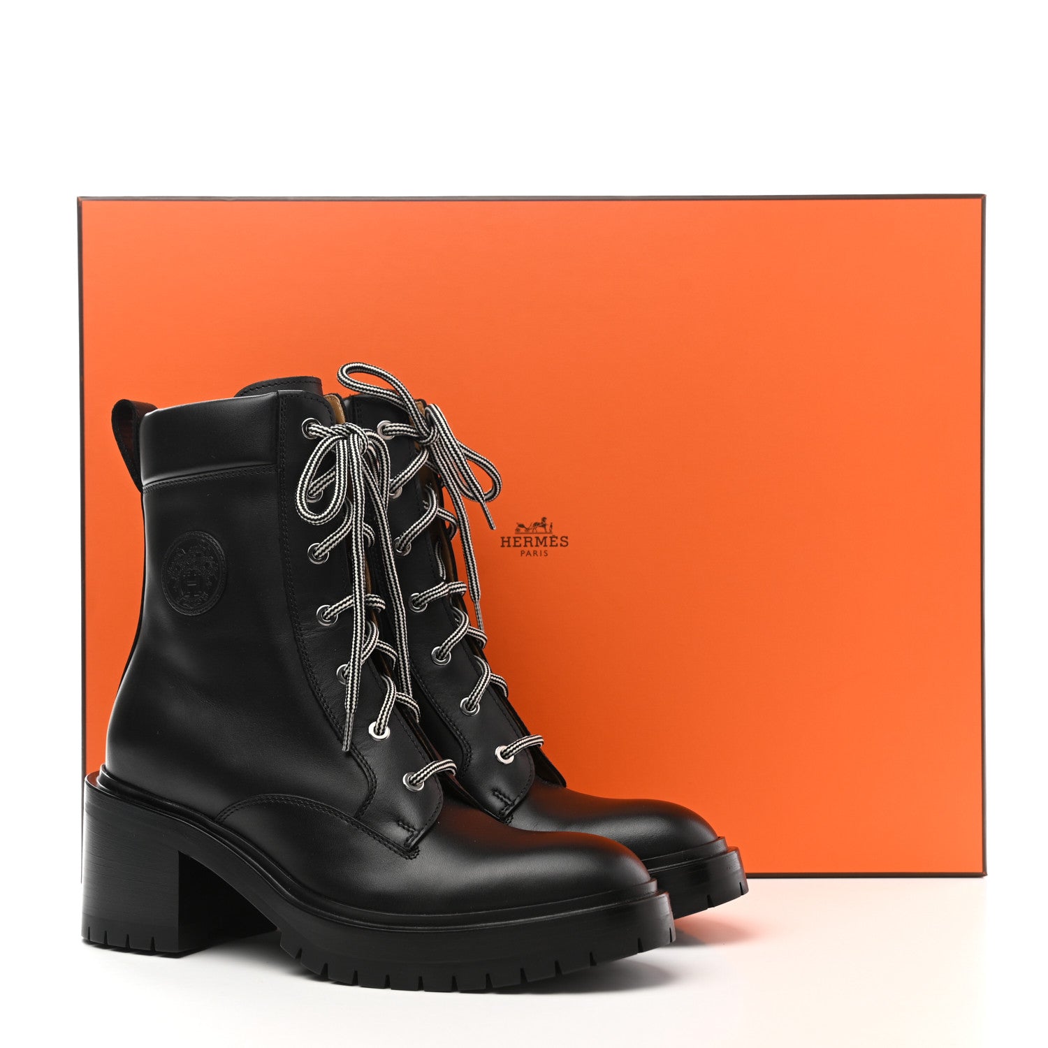 Hermes Calfskin Bridge Ankle Boots 39 Black 9 of 9