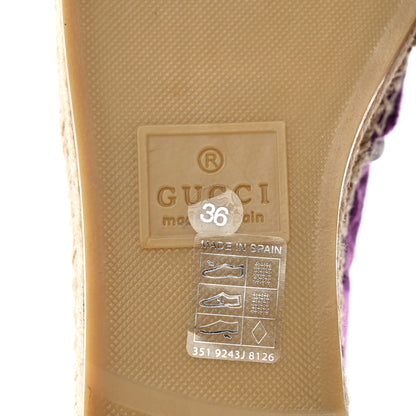 Gucci Terry Cloth GG Monogram Espadrilles 36 Purple 6 of 9