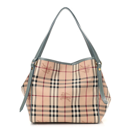 Burberry Haymarket Check Small Canterbury Tote Eucalyptus Grey 1 of 10