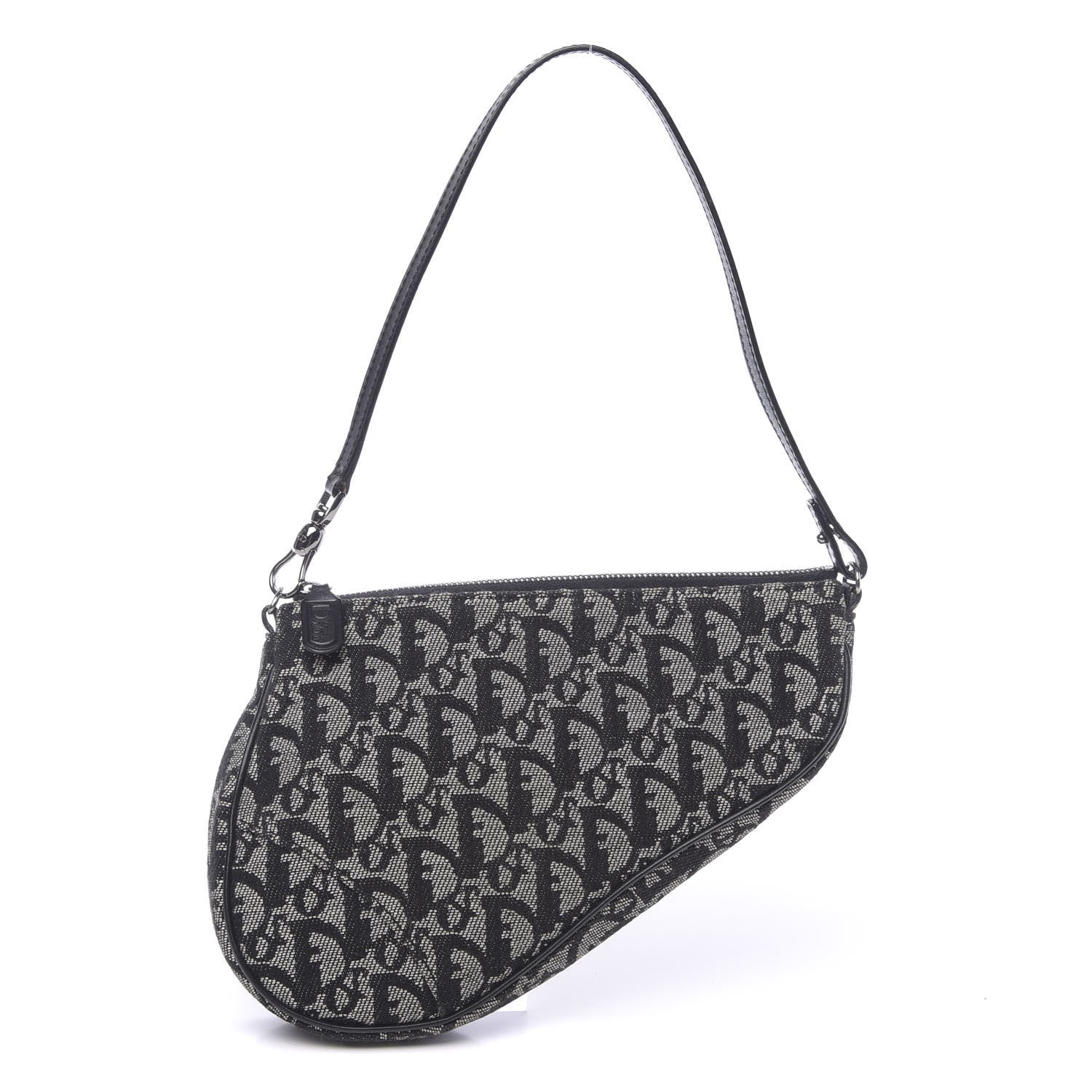 Christian Dior Monogram Mini Saddle Pochette Black 1 of 10