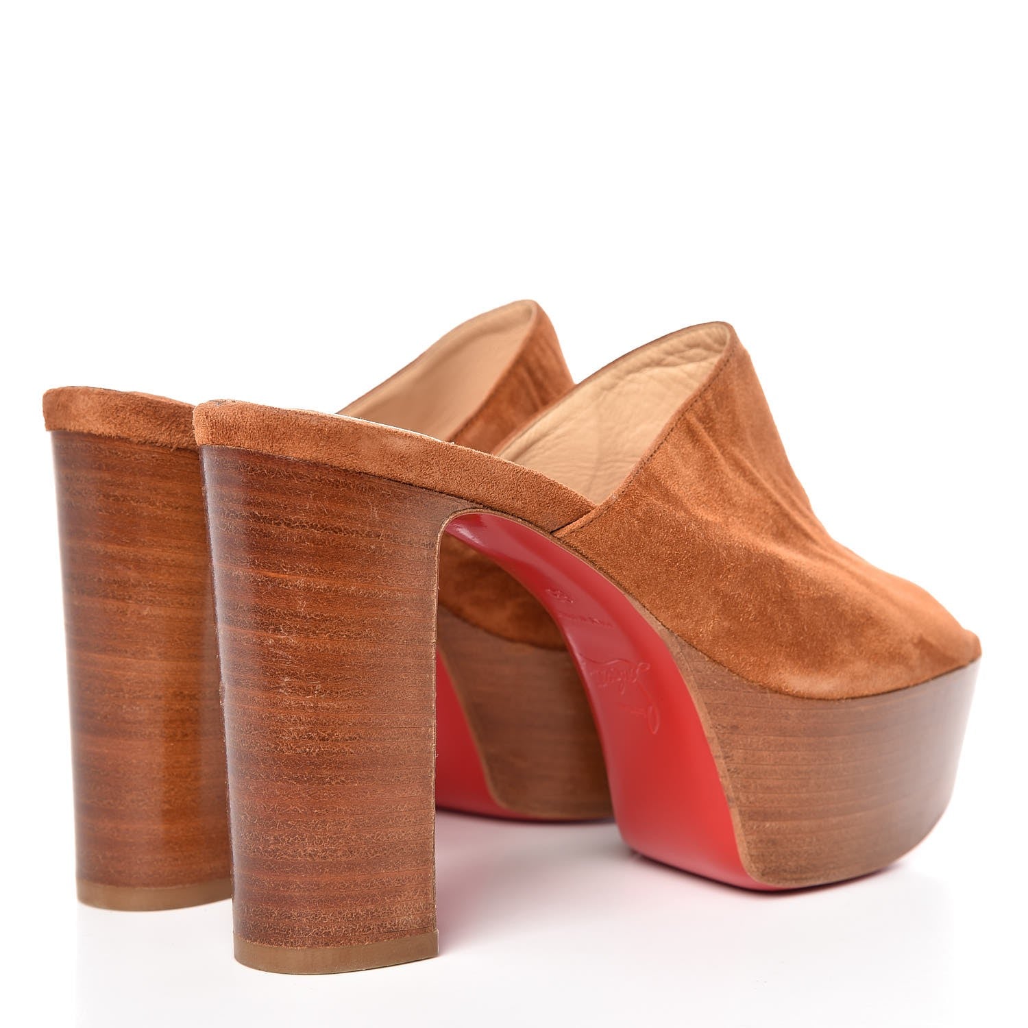 Christian Louboutin Suede 110 Platform Mules 35 Tan 4 of 8