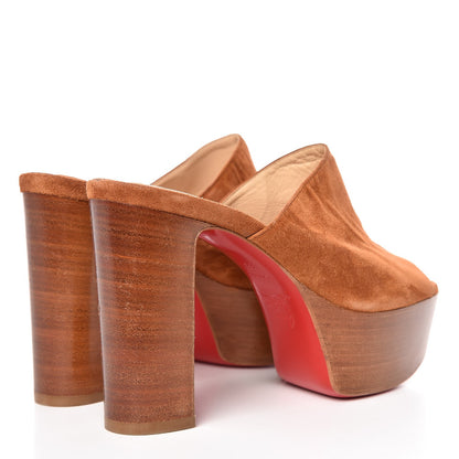 Christian Louboutin Suede 110 Platform Mules 35 Tan 4 of 8