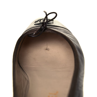 Chanel Lambskin Cap Toe Ballerina Flats 39.5 Black Brown 13 of 13