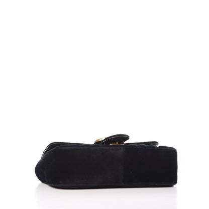 Gucci Velvet Matelasse Mini GG Marmont Shoulder Bag Black 4 of 7