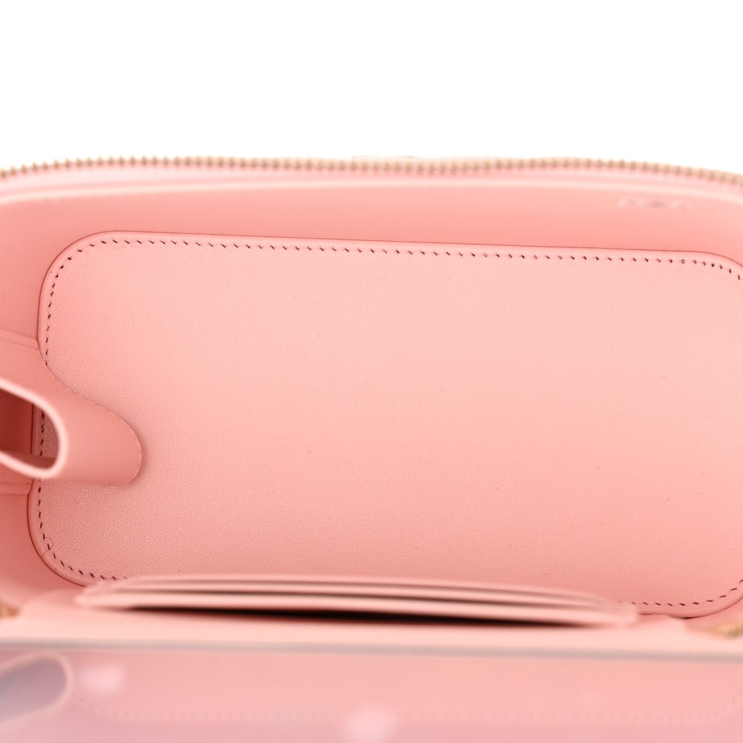 Caviar Quilted Small Vanity Case With Chain Light Pink