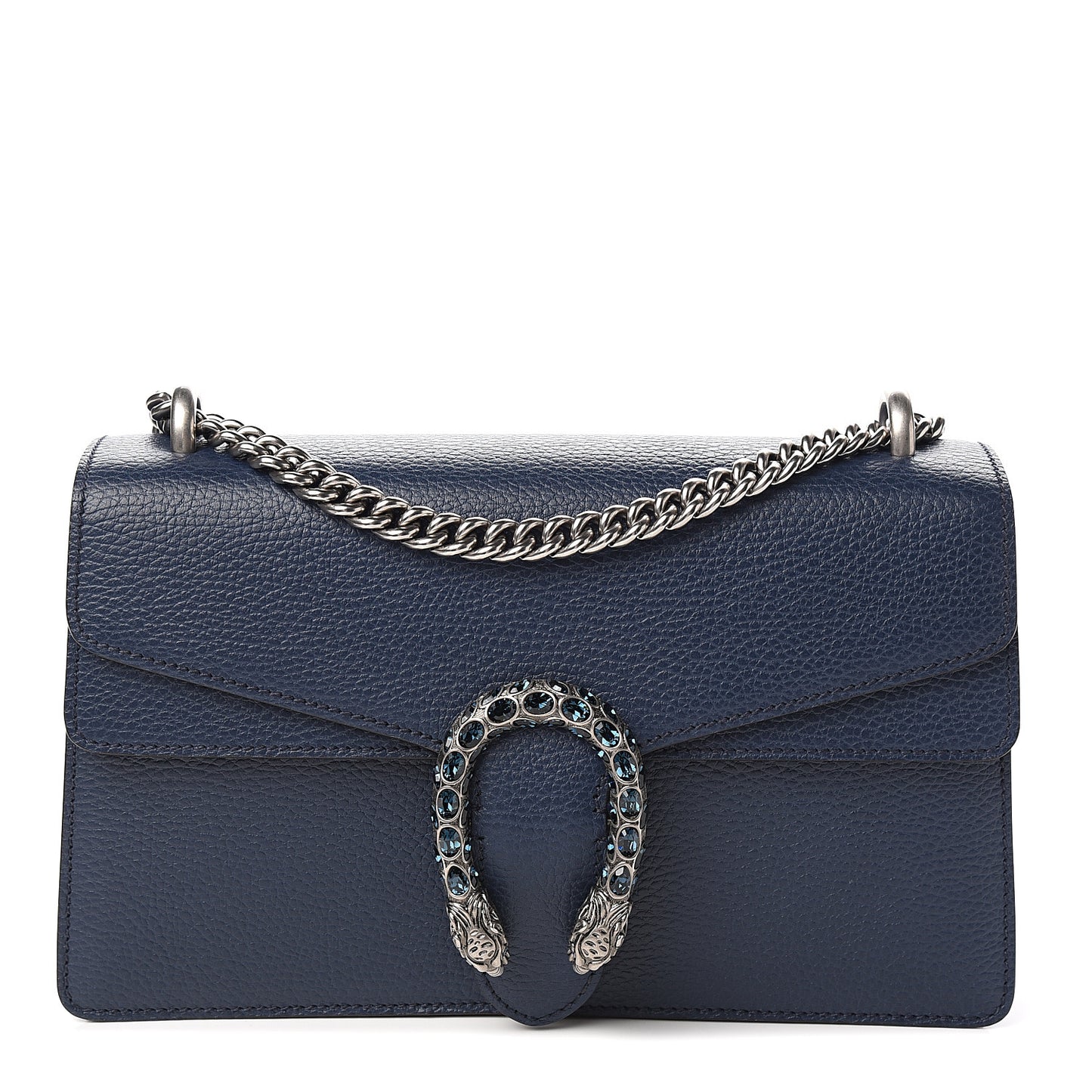 Dollar Calfskin Crystal Small Dionysus Shoulder Bag Blue Agata Montana Sapphire