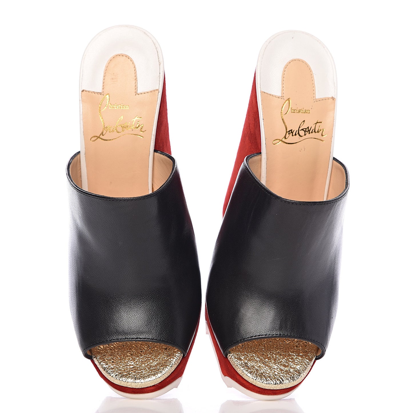 Nappa Suede Mulacramp 140 Sandals 36 Black Red