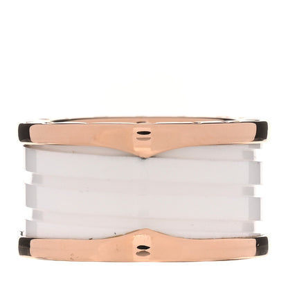 Bulgari 18K Rose Gold White Ceramic B.Zero1 Four-Band Ring 53 6.5 3 of 7