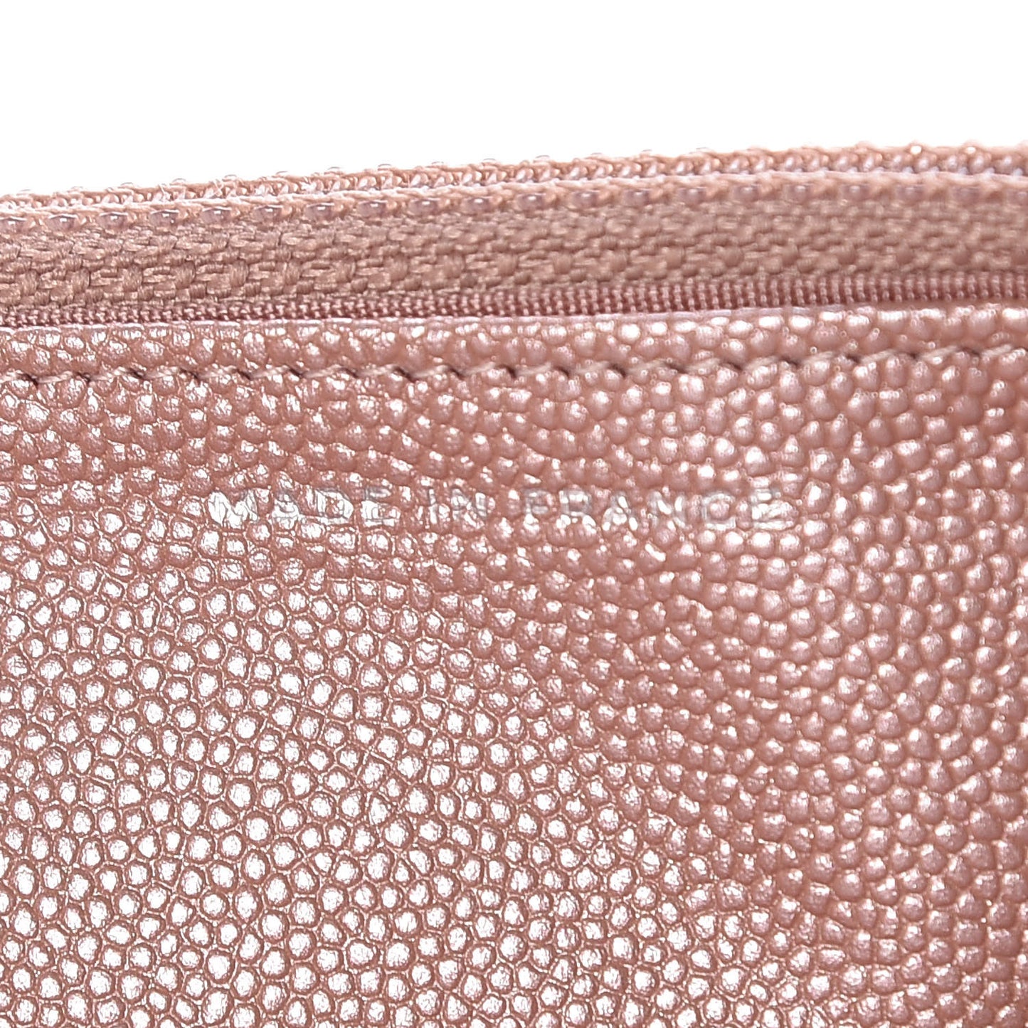 Metallic Caviar Chevron Quilted Vintage Mademoiselle Wallet On Chain WOC Pink