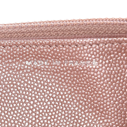 Chanel Metallic Caviar Chevron Quilted Vintage Mademoiselle Wallet On Chain WOC Pink 7 of 11
