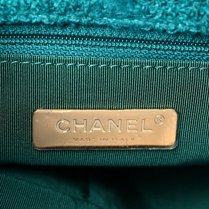 Chanel Tweed Quilted Medium Chanel 19 Flap Green 6 of 11