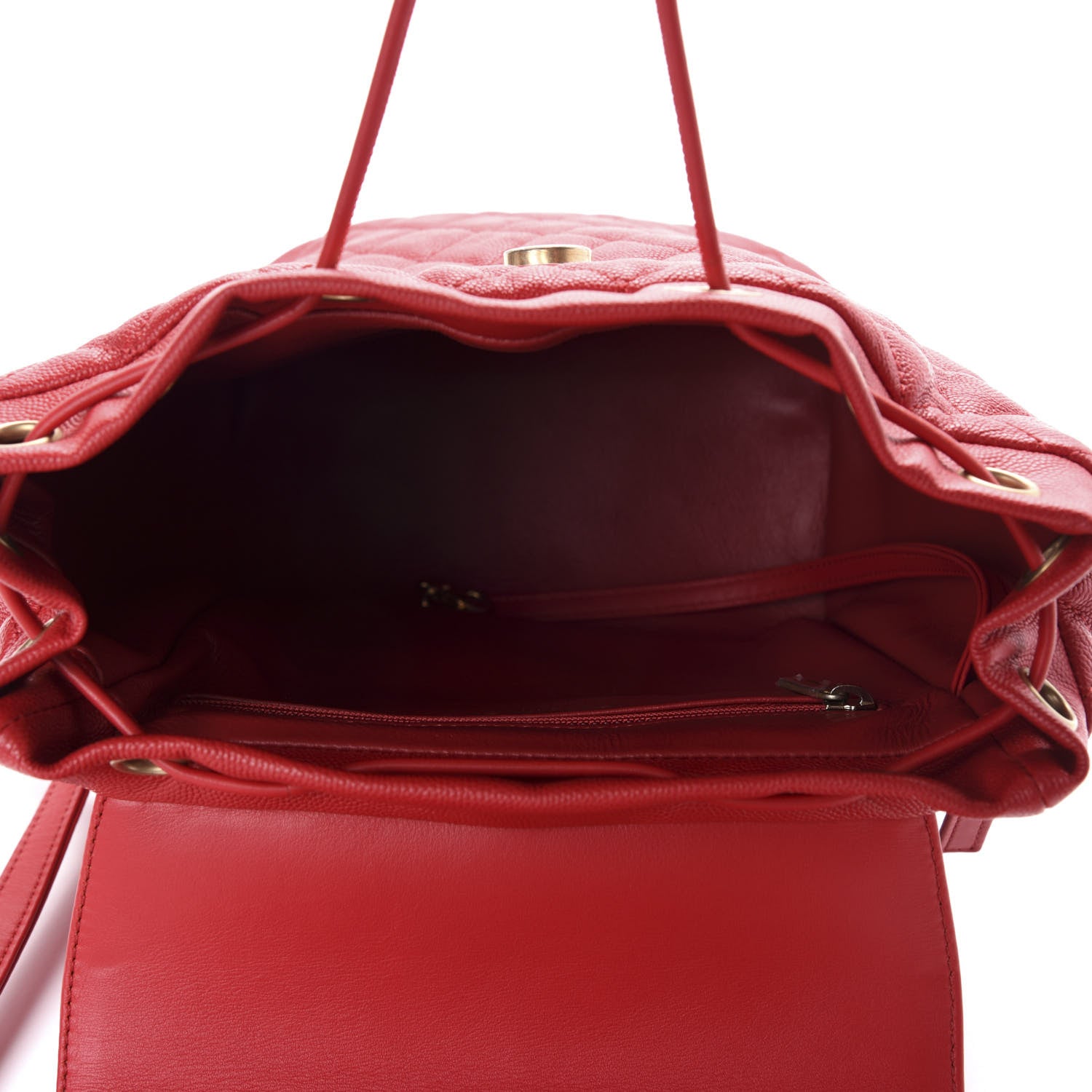 Chanel Caviar Quilted Filigree Backpack Red 4 of 9