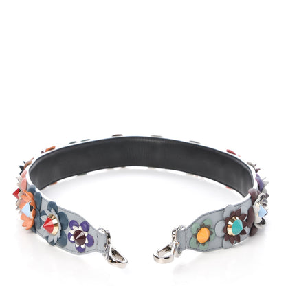 Fendi Vitello Dolce Flowerland Studded Strap You Polvere Black Multicolor 4 of 5