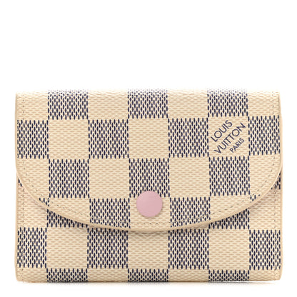 Louis Vuitton Damier Azur Rosalie Coin Purse Rose Ballerine 1 of 8
