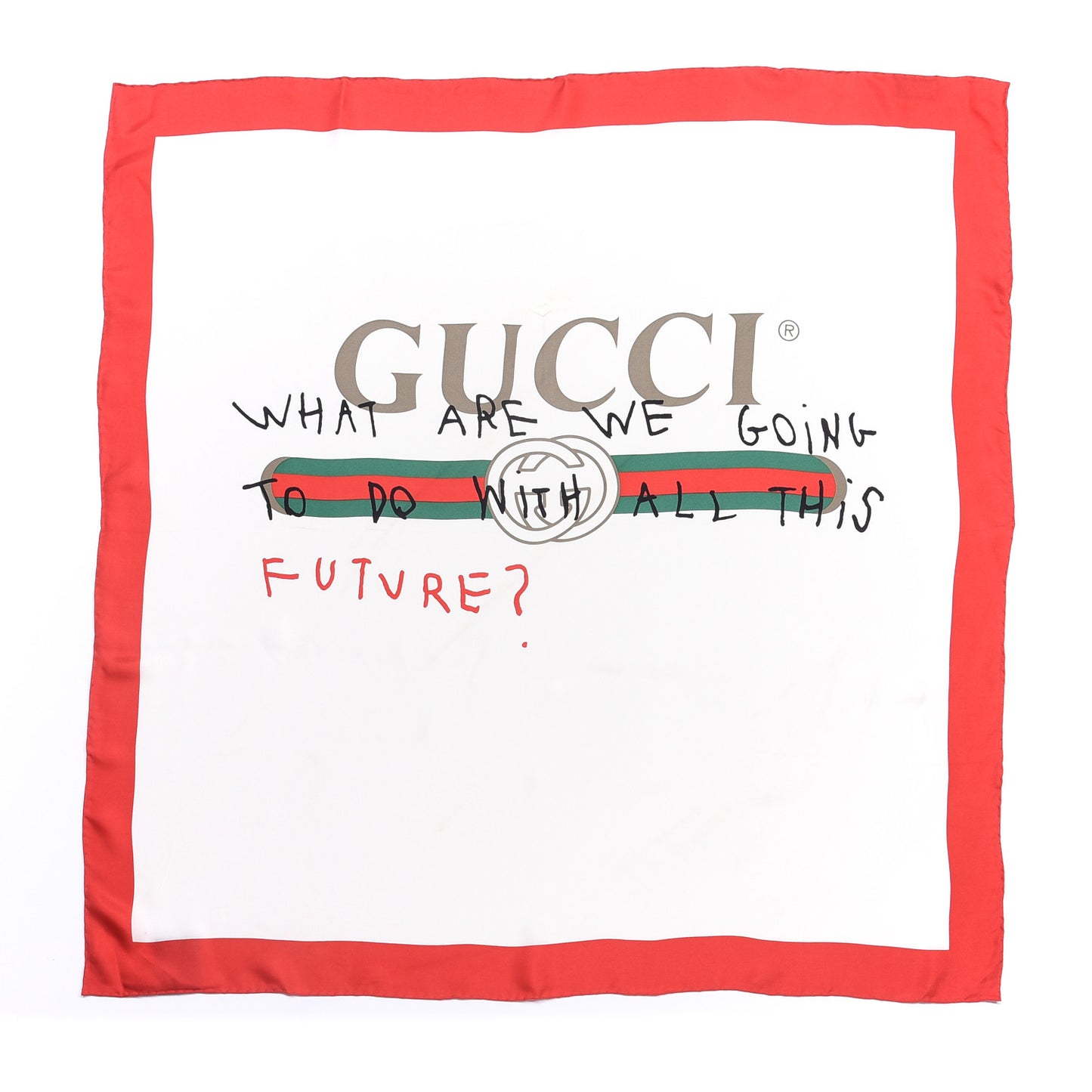 Silk Coco Capitán Logo Square Scarf White