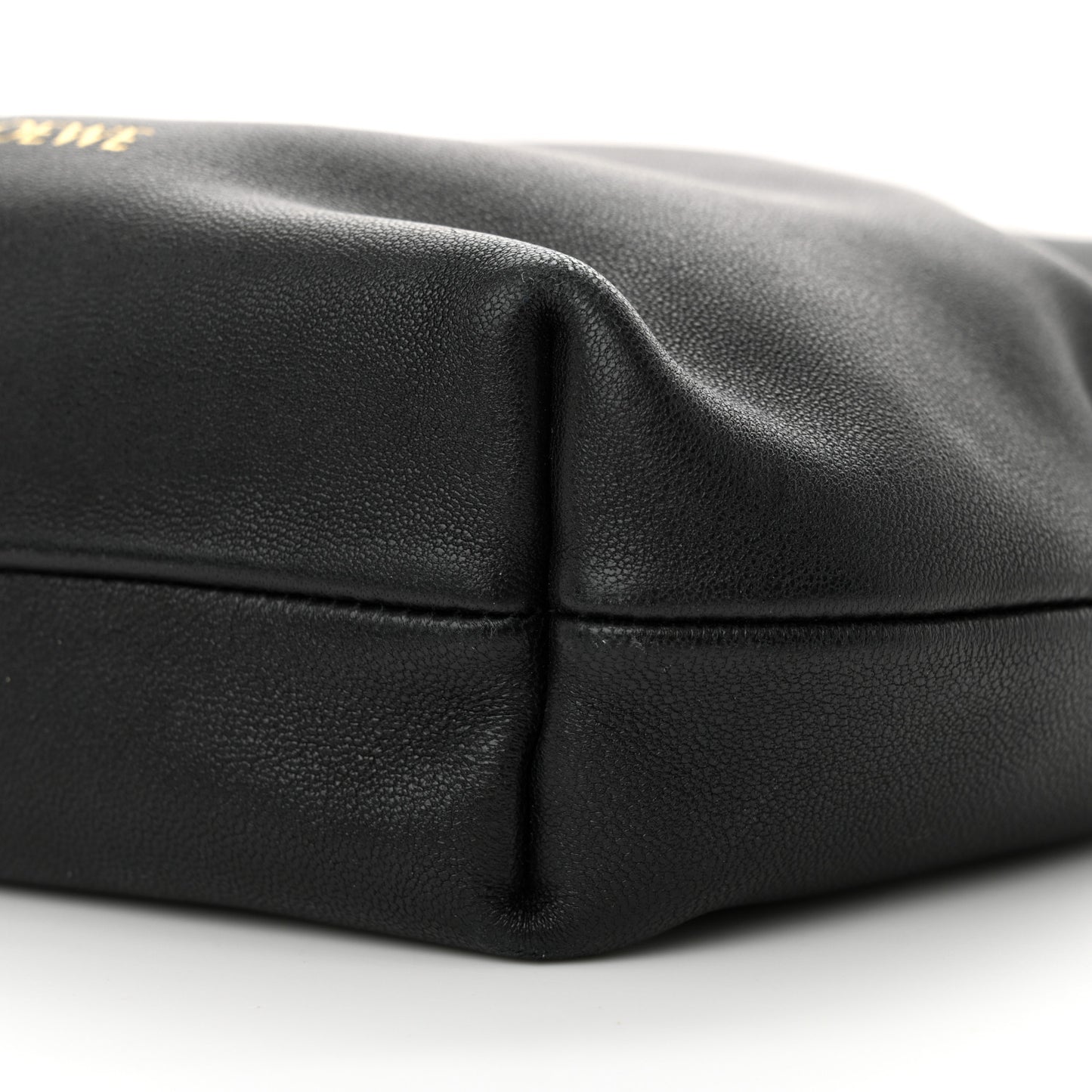 Mellow Nappa Donut Chain Mini Flamenco Knot Clutch Black